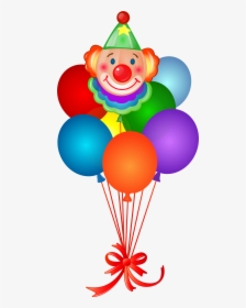 Clip Art Clown Happy Birthday - Clown With Balloons Clipart, HD Png Download, Free Download