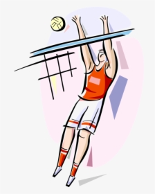 Vector Illustration Of Sport Of Beach Volleyball Player - Volleyball Cartoon Png, Transparent Png, Free Download