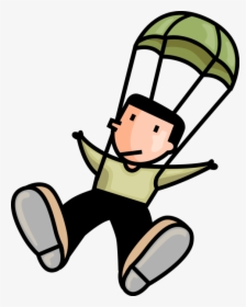 Vector Illustration Of Skydiver Jumps From Plane In - Clipart Man Sky Diving, HD Png Download, Free Download
