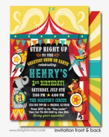 Circus Invitation For 1st Birthday, HD Png Download, Free Download