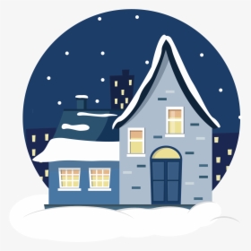 House Cartoon Png -winter Element Snow Christmas Png - Cartoon Warm House, Transparent Png, Free Download