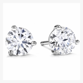 Cropped Diamond Stud Earrings 0 75 Ctw - 3 Claw Diamond Stud Earrings, HD Png Download, Free Download