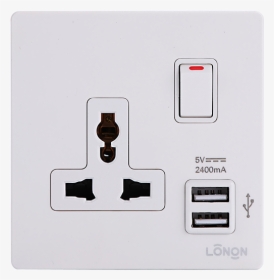 Electric One Gang Switched Multi-function Usb Outlet - Electronics, HD Png Download, Free Download