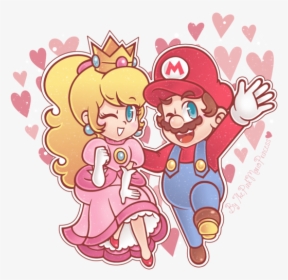 Super Mario Bros - Mario And Princess Peach Cute, HD Png Download, Free Download