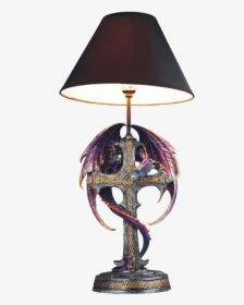 Purple Dragon On Cross Table Lamp - Lampshade, HD Png Download, Free Download