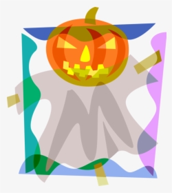 Vector Illustration Of Halloween Scary Carved Pumpkin - Jack-o'-lantern, HD Png Download, Free Download