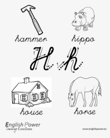 Colouring In Page Letter H For Kids - Drawing, HD Png Download, Free Download