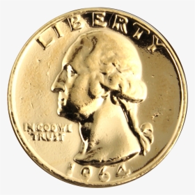 Quarter Us Dollar Gold-plated Coin - Washington Quarter, HD Png Download, Free Download