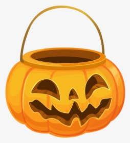 Halloween Png - Halloween Pumpkin Basket Png, Transparent Png, Free Download