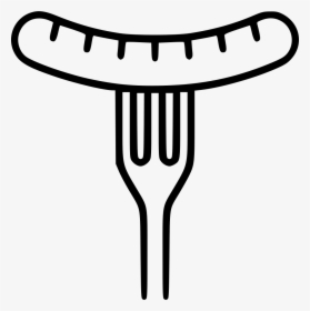 Sausage Fork - Smiling Black And White, HD Png Download, Free Download