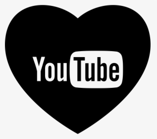 Heart With Social Media Logo Of Youtube Vector - Youtube Logo Black, HD Png Download, Free Download