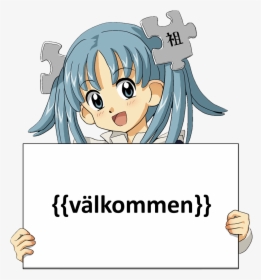 Wikipe Tan Swedish Welcome Sign - Anime Girl Holding Sign Png, Transparent Png, Free Download