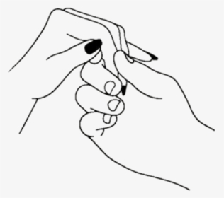 Tumblr Hand Love Blackandwhite - Sketch, HD Png Download, Free Download