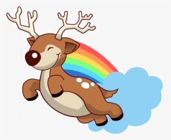 Cartoon Flying Reindeer Clipart , Png Download - Cute Reindeer Cartoon Transparent, Png Download, Free Download