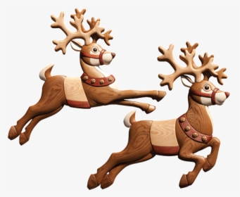 Santa And Reindeer Png, Transparent Png, Free Download
