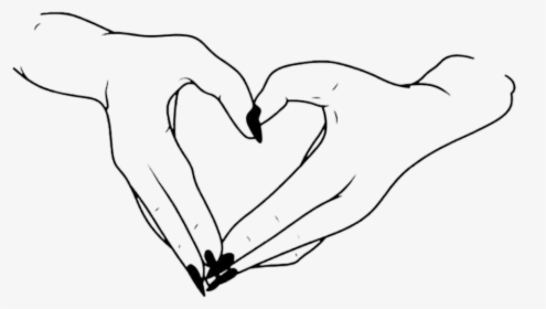 #blackandwhite #hands #heart #love #lineart - Love Lineart, HD Png Download, Free Download