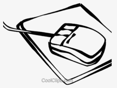 Pc Mouse Clipart Sketch - Computer Mouse With Pad Drawing, HD Png Download, Free Download