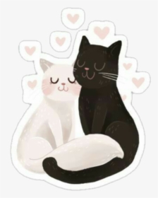 #cat #best #friends #forever #jimjam #tumblr #amistad - Cartoon Cat In Love, HD Png Download, Free Download