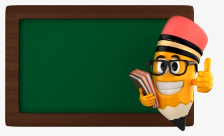 Blackboard Drawing Cartoon - Blackboard With Teacher Clipart, HD Png Download, Free Download