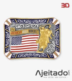 Fivela Country Touro Bandeira Usa - Fivela De Prata De Peão Com Asas, HD Png Download, Free Download