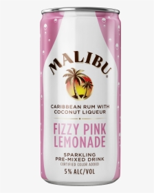 Malibu Rum Caribbean Fizzy Pink 200ml Can - Malibu Pink Lemonade, HD Png Download, Free Download