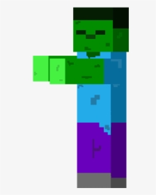 Frame - Minecraft Zombie 2d Png, Transparent Png, Free Download