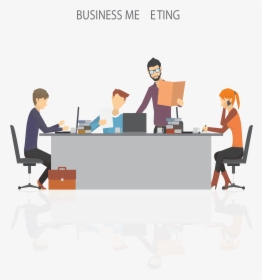 Businessman Vector Png -new Business Meeting Clip Art - Busy Office Background Cartoon, Transparent Png, Free Download