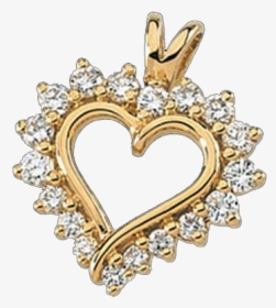 Diamond Swirl Heart Pendant - Locket, HD Png Download, Free Download