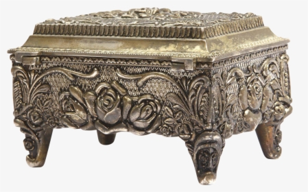 Elegant Brass Jewelry Box From Old Istanbul - Old Vintage Jewelry Box, HD Png Download, Free Download