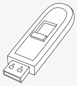 Flash Drive Line Art - Draw A Flash Drive, HD Png Download, Free Download