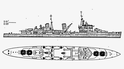 Heavy Cruiser Battleship - Hms London, HD Png Download, Free Download