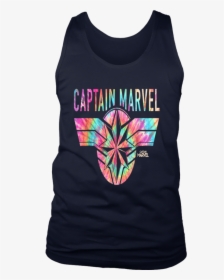 Captain Marvel Logo Banner Tie Dye Colors Graphic T-shirt - T-shirt, HD Png Download, Free Download