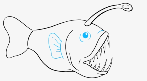 Clip Art How To Draw An - Angler Fish Drawing Easy, HD Png Download, Free Download
