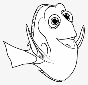 Dory Finding Fish Black And White Transparent Png - Dory Fish Coloring Page, Png Download, Free Download
