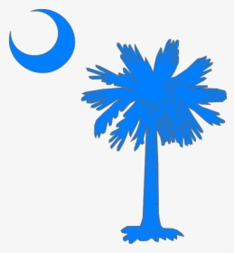 Carolina Blue Palmetto Tree Svg Clip Arts - South Carolina Flag Png, Transparent Png, Free Download