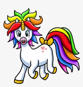 Unicorn, Rainbow, Hair, Horse, Pony, Tail, Horn, Eyes - Menina Unicornio Para Colorir, HD Png Download, Free Download