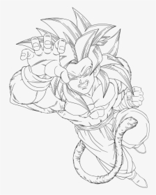 How To Draw Dbz Goku Ssj4 Sketch Coloring Page - Goku Ssj4 Coloring Pages, HD Png Download, Free Download