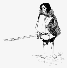 Drawn Samurai Swordsman - Sketch, HD Png Download, Free Download