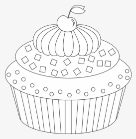 Cupcake, Pastel, Postre, Escarcha, Muffin - คั พ เค้ก ขาว ดำ, HD Png Download, Free Download