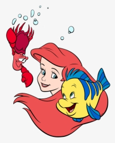 Clip Art Ariel And Flounder Clipart - Ariel Flounder Y Sebastian, HD Png Download, Free Download