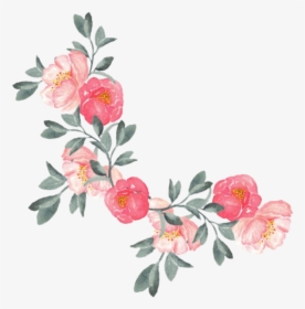 #flower #pink #red #leaf #branch #cherryatelier #freetoedit - Hand Painted Flowers Png, Transparent Png, Free Download