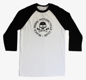 Skull & Pistons White & Black Raglan - Black Rebel Motorcycle Club, HD Png Download, Free Download