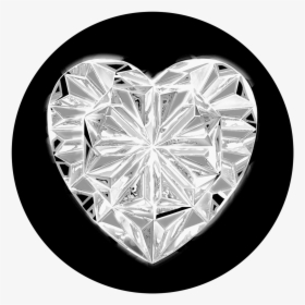 Crystal Heart - Black And White Photo Crystal Heart, HD Png Download, Free Download