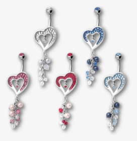Steel Banana With Crystal Heart Dangle - Locket, HD Png Download, Free Download