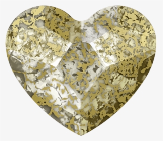 Swarovski 2808 Heart Flat Back Crystal Gold Patina - Heart, HD Png Download, Free Download