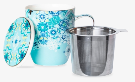 Portuguese Tiles Mug With Infuser Sea Foam - Cup, HD Png Download, Free Download