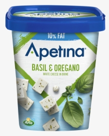 Apetina® White Cheese Cubes In Brine 10%, Basil & Oregano - Apetina Garlic And Herb, HD Png Download, Free Download
