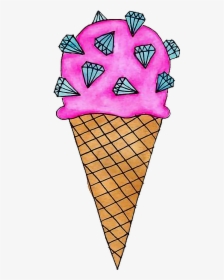 #icecream #blue #tumblr #sticker #png #aesthetic #aesthetictumblr - Ice Cream Cartoon Png, Transparent Png, Free Download