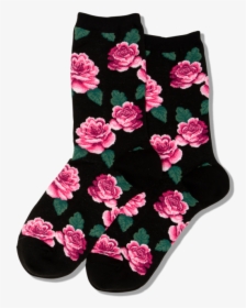Womens Rose Print Crew Socks"  Class="slick Lazy Image - Sock, HD Png Download, Free Download