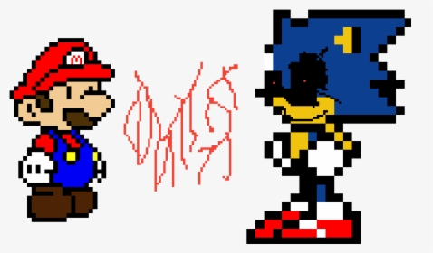 Mario Vs Sonic - Sonic Pixel Art, HD Png Download, Free Download